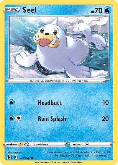 Seel (SWSH11: Lost Origin) Near Mint - Nick Nack's Full Frontal Attack