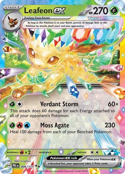 Leafeon ex - 006 (SV: Prismatic Evolutions) Near Mint Holofoil - Nick Nack's Full Frontal Attack