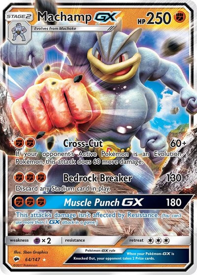 Machamp GX (SM - Burning Shadows) Medium Play Holofoil