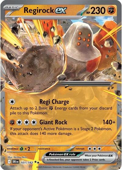 Regirock ex - 101 (SV10: Destined Rivals) Near Mint Holofoil