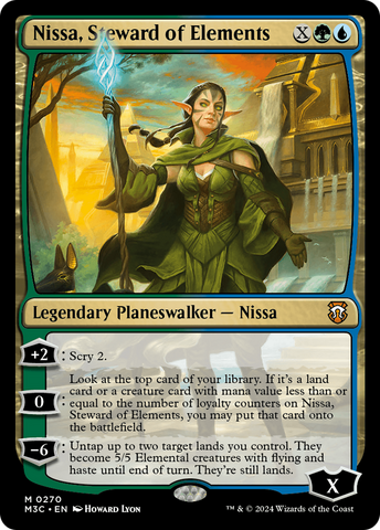 Nissa, Steward of Elements (Ripple Foil) [Modern Horizons 3 Commander]