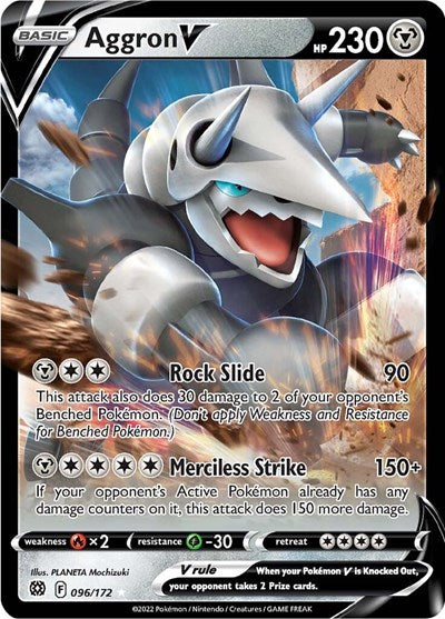 Aggron V (SWSH09: Brilliant Stars) Near Mint Holofoil