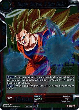 Son Goku Super Saiyan 3 (feuille métallique) (Event Pack 2018) (P-003) [Cartes promotionnelles] 