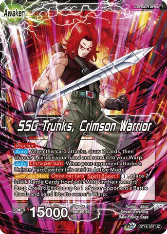 Trunks // SSG Trunks, Crimson Warrior (BT16-097) [Realm of the Gods]