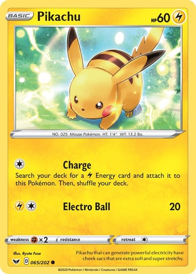 Pikachu (SWSH01: Sword & Shield Base Set) Near Mint Reverse Holofoil