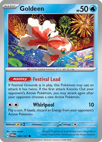 Goldeen (SV06: Twilight Masquerade) Near Mint Reverse Holofoil - Nick Nack's Full Frontal Attack