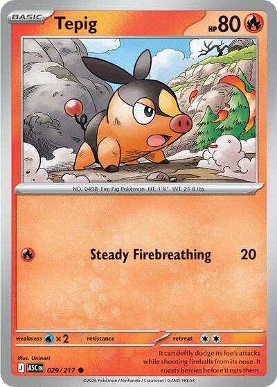 Tepig (ME: Ascended Heroes) Near Mint - Nick Nack's Full Frontal Attack