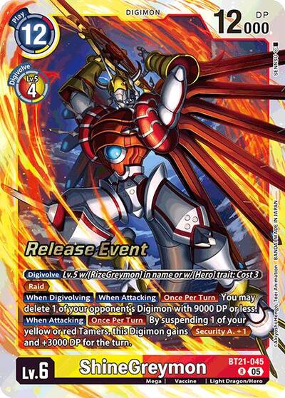 ShineGreymon (World Convergence Release Event Cards) Near Mint