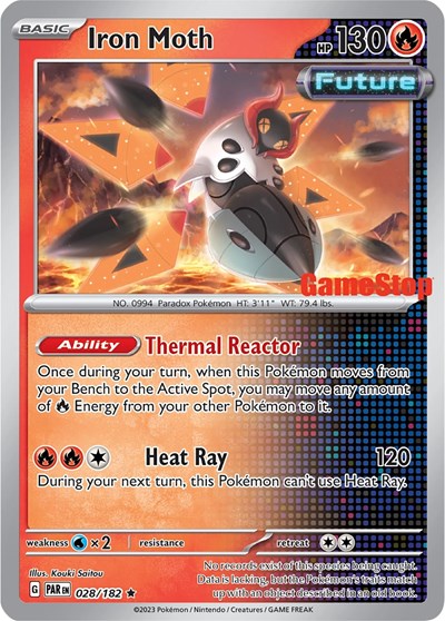 Iron Moth - 028/182 (Gamestop Promo) (Miscellaneous Cards & Products) Near Mint Reverse Holofoil