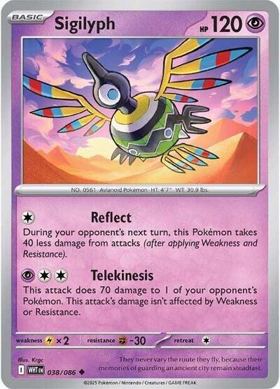 Sigilyph (SV: White Flare) Near Mint - Nick Nack's Full Frontal Attack