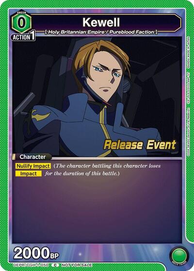 Kewell (Code Geass: Lelouch of the Rebellion Release Event Cards) Near Mint
