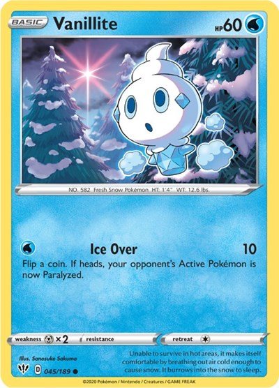 Vanillite (SWSH03: Darkness Ablaze) Near Mint - Nick Nack's Full Frontal Attack