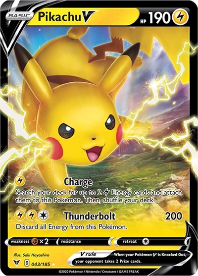 Pikachu V (SWSH04: Vivid Voltage) Near Mint Holofoil