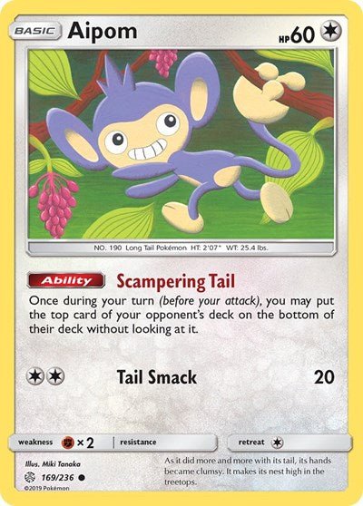 Aipom (SM - Cosmic Eclipse) Near Mint - Nick Nack's Full Frontal Attack