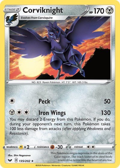 Corviknight (SWSH01: Sword & Shield Base Set) Near Mint - Nick Nack's Full Frontal Attack