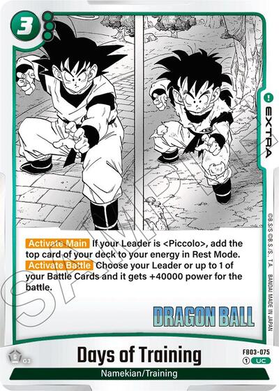 Days of Training (Manga Booster 01) Near Mint