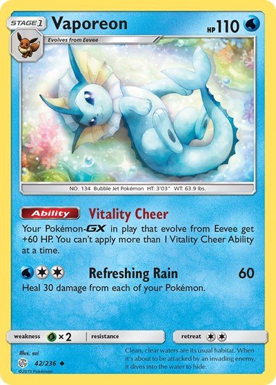 Vaporeon (SM - Cosmic Eclipse) Near Mint - Nick Nack's Full Frontal Attack