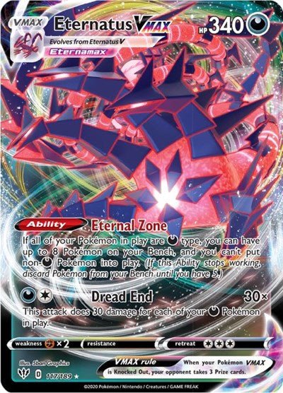 Eternatus VMAX (SWSH03: Darkness Ablaze) Near Mint Holofoil - Nick Nack's Full Frontal Attack