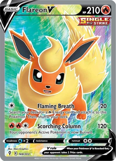 Flareon V (Full Art) (SWSH07: Evolving Skies) Near Mint Holofoil