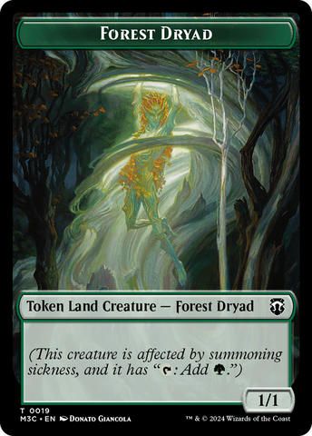 Forest Dryad (Ripple Foil) // Emblem - Vivien Reid Double-Sided Token [Modern Horizons 3 Commander Tokens]