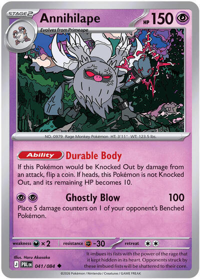 Annihilape (ME05: Pitch Black) Near Mint Reverse Holofoil