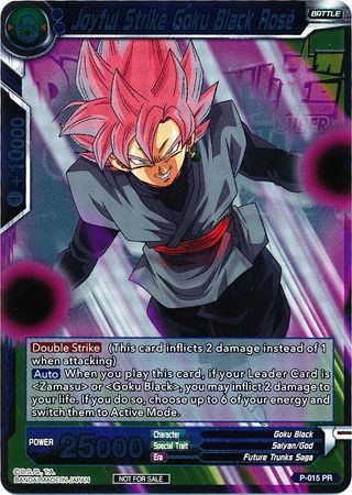 Joyful Strike Goku Black Rose (feuille métallique) (Event Pack 2018) (P-015) [Cartes promotionnelles] 