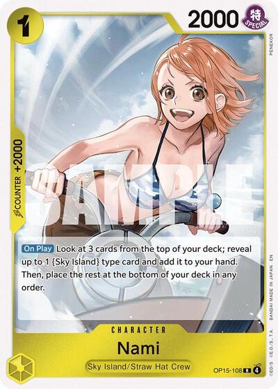 Nami (OP15 - 108) (Adventure on Kami's Island) Near Mint Foil - Nick Nack's Full Frontal Attack