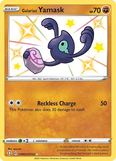 Galarian Yamask (Shining Fates: Shiny Vault) Near Mint Holofoil - Nick Nack's Full Frontal Attack