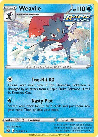 Weavile (SWSH06: Chilling Reign) Near Mint Holofoil - Nick Nack's Full Frontal Attack