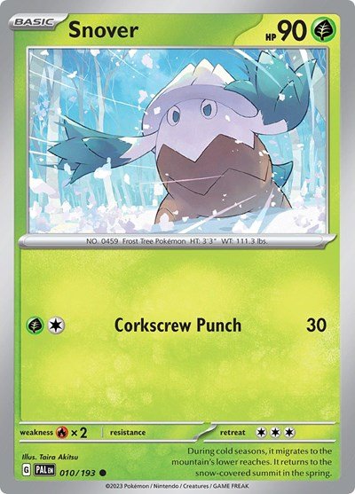 Snover (SV02: Paldea Evolved) Near Mint Reverse Holofoil - Nick Nack's Full Frontal Attack