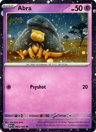 Abra - 063/165 (Cosmos Holo) (Miscellaneous Cards & Products) Near Mint Holofoil