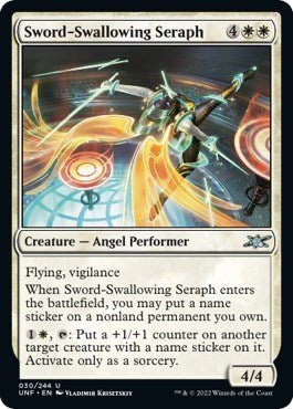 Sword-Swallowing Seraph (Unfinity) Near Mint Foil - Nick Nack's Full Frontal Attack