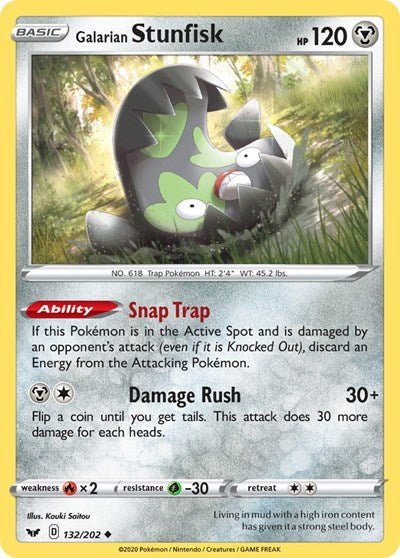 Galarian Stunfisk (SWSH01: Sword & Shield Base Set) Near Mint - Nick Nack's Full Frontal Attack