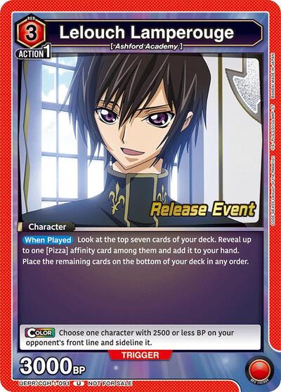Lelouch Lamperouge (091) (Code Geass: Lelouch of the Rebellion Release Event Cards) Near Mint