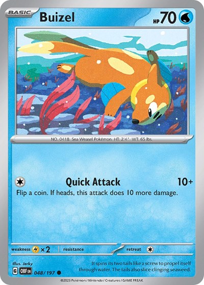 Buizel (Scarlet and  Violet: Obsidian Flames) Near Mint