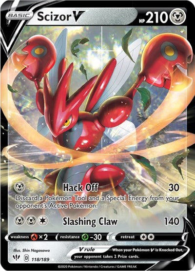 Scizor V (SWSH03: Darkness Ablaze) Near Mint Holofoil