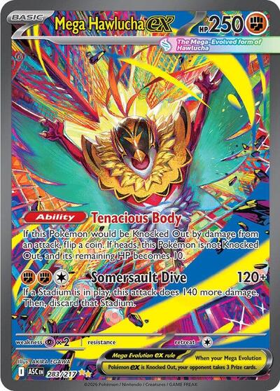 Mega Hawlucha ex - 283 (ME: Ascended Heroes) Near Mint Holofoil