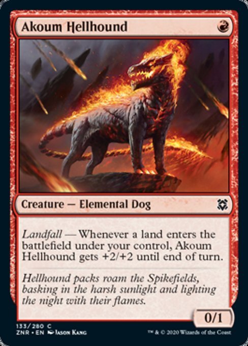 Akoum Hellhound (Zendikar Rising) Near Mint - Nick Nack's Full Frontal Attack
