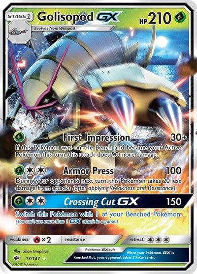 Golisopod GX (SM - Burning Shadows) Near Mint Holofoil