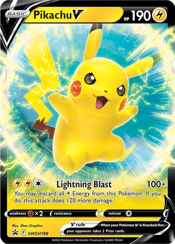 Pikachu V (SWSH198) (Carte Jumbo) [Épée et Bouclier : Promos Black Star] 