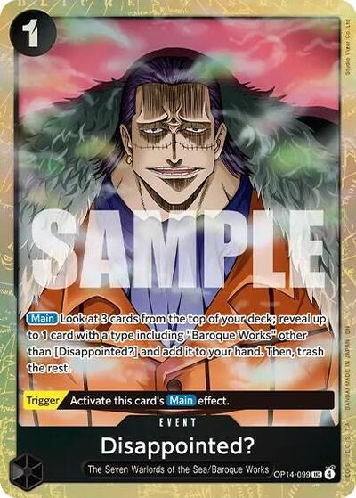 Disappointed? (Premium Card Collection -Best Selection Vol. 6-) (One Piece Promotion Cards) Near Mint Foil
