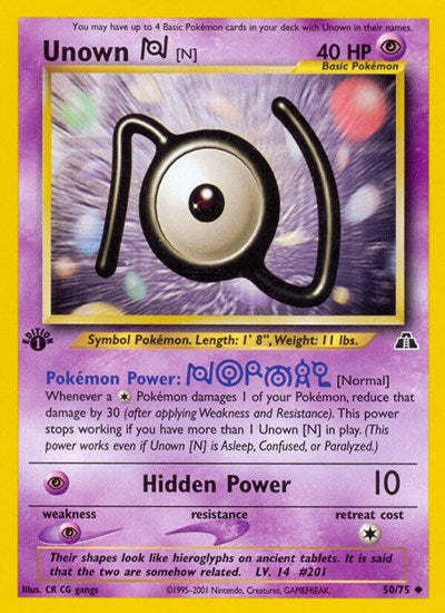Unown (N) (Neo Discovery) Light Play 1st Edition