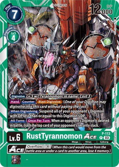 RustTyrannomon Ace P - 113 (3rd Anniversary Survey Pack) (Digimon Promotion Cards) Near Mint - Nick Nack's Full Frontal Attack