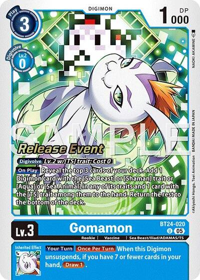 Gomamon (Time Stranger Release Events Cards) Near Mint Foil - Nick Nack's Full Frontal Attack