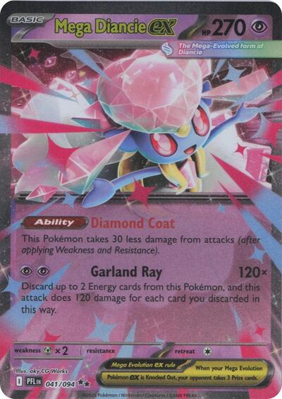 Mega Diancie ex (ME02: Phantasmal Flames) Near Mint Holofoil - Nick Nack's Full Frontal Attack