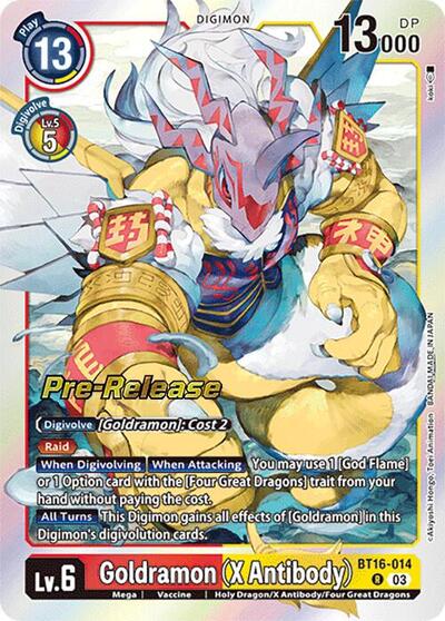 Goldramon (X Antibody) (Beginning Observer Pre-Release Cards) Near Mint Foil