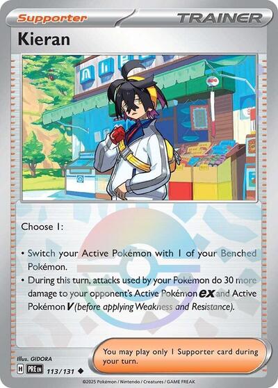 Kieran - 113/131 (Poke Ball Pattern) (SV: Prismatic Evolutions) Near Mint Holofoil
