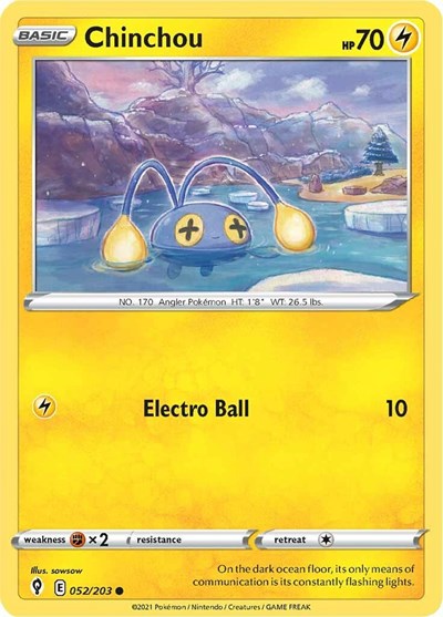 Chinchou (SWSH07: Evolving Skies) Near Mint