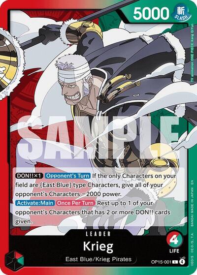Krieg (OP15 - 001) (Adventure on Kami's Island) Near Mint - Nick Nack's Full Frontal Attack