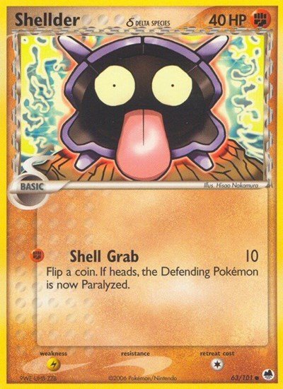 Shellder (Delta Species) (Dragon Frontiers) Light Play - Nick Nack's Full Frontal Attack